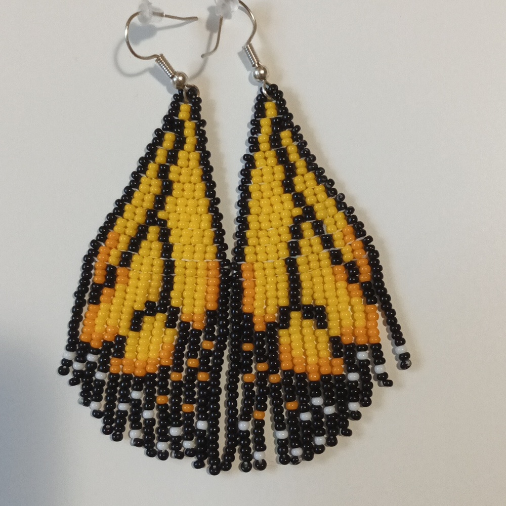 Monarch beaded earrings